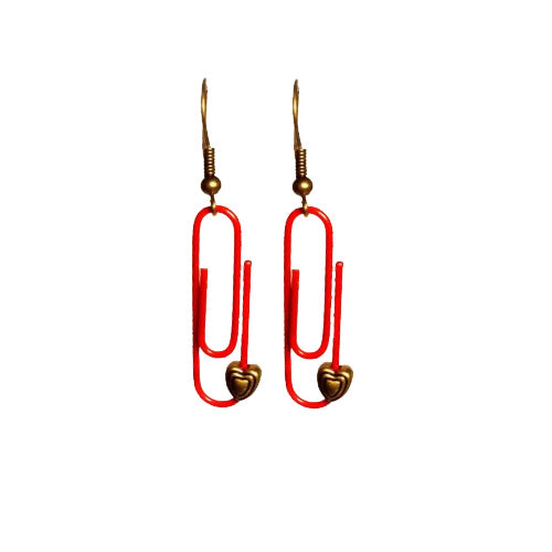 Red Personalised Paperclip Earrings | by lovedbynlanla